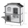 2-Story Indoor or Outdoor Cat House W/ Escape Door, Cat Shelter, White Image 2