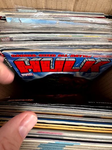 Marvel & DC Long Comic Box w 300 comics for Sale