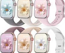CeMiKa 6 Pack Sport Straps Compatible with Apple Watch Strap 40mm 41mm 38mm 42mm(Series 11) - Silicone Sport Replacement Band for iWatch SE Series 11 10 9 8 7 6 5 4 3 SE3, Women Men