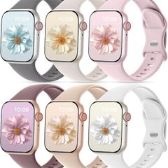CeMiKa 6 Pack Sport Straps Compatible with Apple Watch Strap 40mm 41mm 38mm 42mm(Series 11) - Silicone Sport Replacement Band for iWatch SE Series 11 10 9 8 7 6 5 4 3 SE3, Women Men