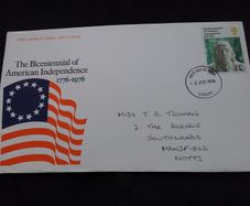 Great Britain Stamps : The Bicentennial of American Independence - First Day Cover , 1976