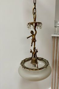 Antique Victorian Cherub Ceiling Light