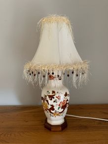 Masons Brown Velvet Ironstone Table Lamp.