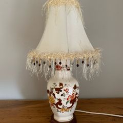 Masons Brown Velvet Ironstone Table Lamp.