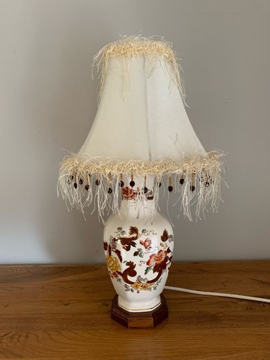 Masons Brown Velvet Ironstone Table Lamp.