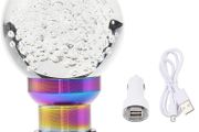 Gear Shifter Knobs with Adapter,Universal Clear Crystal Acrylic Shift Knob Bubble Head Shift Knob Fit for Most Manual Transmissions (White)