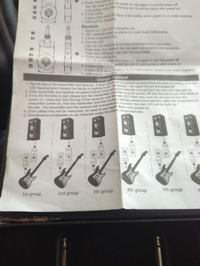 Guitar transmitter receiver set