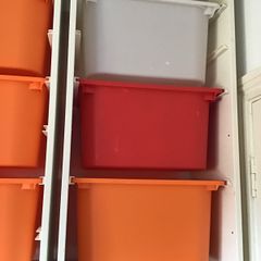 Ikea storage unit with 3 storage bins