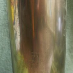 Vintage Large British 105mm Trench Art Engraved Brass Artillery Shell Case 1979