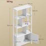 Industrial 5-Tier Bookcase with Double Door Cabinet  Maple White Image 5