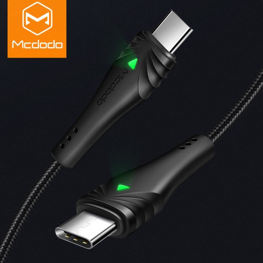 MCDODO 2M 60W/3A Laptop/Mobile/Tablet PD/QC 4.0 Fast Charger & Data Sync Type-C Male/Male Zinc Alloy & Nylon Braided Cable (Brand New/Warranty)