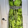 Stunning Libra Green & Silver Abstract Dress Size 12 Image 6