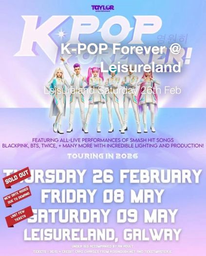 3 K-Pop tickets Galway