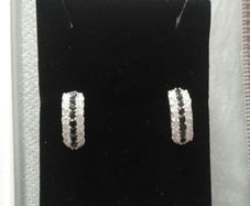 Sterling silver black sapphire earrings