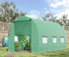 4.5 x 2 x 2m Polytunnel Greenhouse Outdoor Portable Walk-In Greenhouse with Windows
