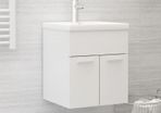 Sink Cabinet with Built-in Basin High Gloss White Chipboard