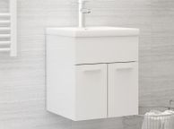 main image for ad Sink Cabinet with Built-in Basin High Gloss White Chipboard