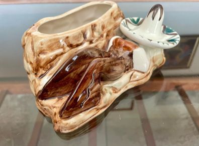 Jersey Pottery Vintage Retro Hand Painted Pedro Planter 1960s Kitsch