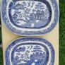 Two large Blue & White Willow Pattern Plates Image 4