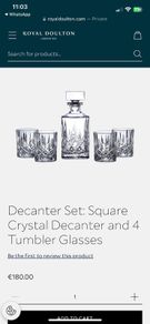 Price Reduction: Decanter Set: Square Crystal