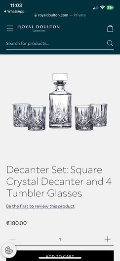 Price Reduction: Decanter Set: Square Crystal