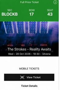 The Strokes Ticket Dublin 3Arena