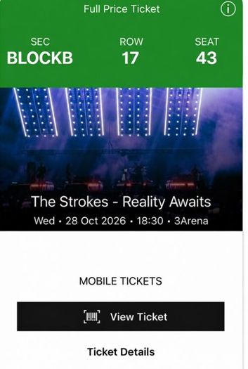The Strokes Ticket Dublin 3Arena