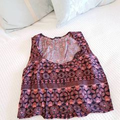 Miss Selfridge Aztec Print Top - Size 6