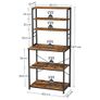 Industrial Design Kitchen Shelf Vintage Brown-Black kitchen shelf, stand shelf with shelves, with 6 hooks and metal frame, industrial design, for microwave, cooking utensils, 80 x 40 x 167 cm, vintage brown-black Image 3