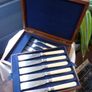 Antique Walker and Hall Silver Plate Fish Knives and Forks. Set of 6 in Fitted Wooden Box Image 9