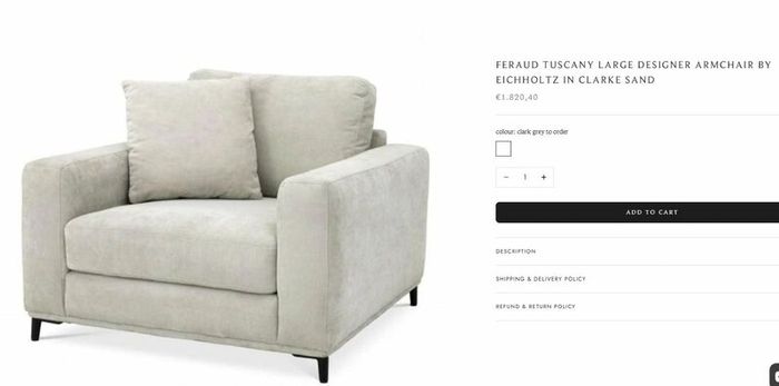 Designer Arm Chair - by  Eichholtz