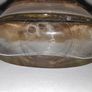 Antique glass hip flask leather bound with  silver plated screw top Image 3