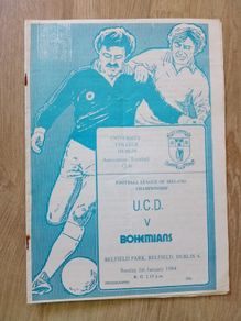 League of Ireland programme UCD Bohemians 1984