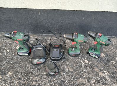 Bosch power tool drill set, 3 machines