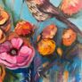 Bird & Floral Acrylic Painting on Canvas - 45x60cm Image 5