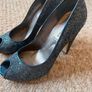Dune Navy Glitter Peep-toe Heels Image 3