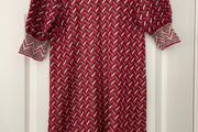 Zara Red and Black Geometric Pattern Dress - Size M (New with Tags)