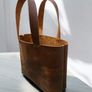 handmade leather bag with matching card wallet Image 3
