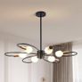 NEW SALE | 6-Light Black Chandeliers, Gold Sputnik Ceiling Light, Vintage Instustrial Metal Pendant Light, Adjustable Height Chandeliers for Living Room Bedroom Image 2