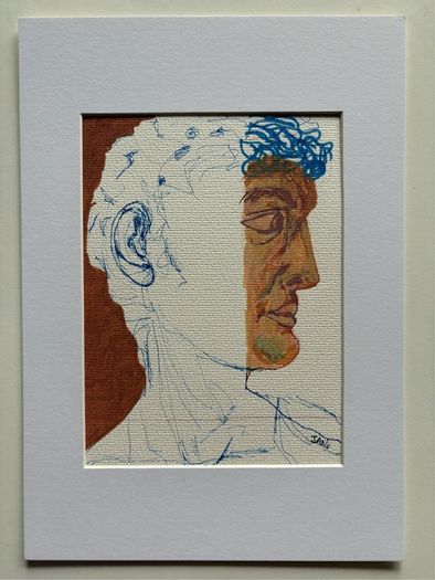 Original Art Original Drawing 'Part Roman' Irish Art abstract painting