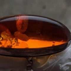 Amber Sterling Ring.