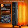 Oil Filled Radiator 2500W with Thermostat & 24h Timer  11 Fin Portable Electric Heater 3 Heat Settings, Overheat & Tip Over Protection, Quiet for Home, Office and Any Room Radiator on Wheels Image 2