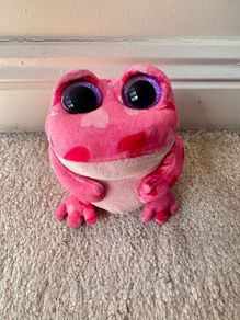 Ty Smitten the Pink with Hearts Frog approx. 14 cm. Used Please see photos