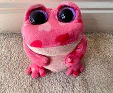 Ty Smitten the Pink with Hearts Frog approx. 14 cm. Used Please see photos