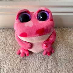 Ty Smitten the Pink with Hearts Frog approx. 14 cm. Used Please see photos