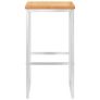 Bar Chairs 4 pcs Solid Teak Wood and Stainless Steel Image 4