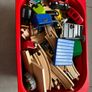 Bundle of wood train tracks and toys Image 3