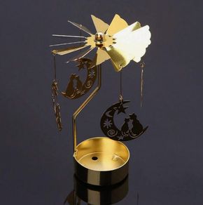 Tea Light Set with Spinning Cats on the Moon - nice gift