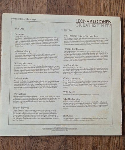 Leonard Cohen Greatest Hits Vinyl