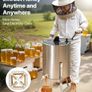 Manual Honey Extractor, 4/8 Frames Honey Spinner Extractor, Stainless Steel Beekeeping Extraction, Honeycomb Drum Spinner with Lid, Apiary Centrifuge Equipment with Height Adjustable Stand Image 4